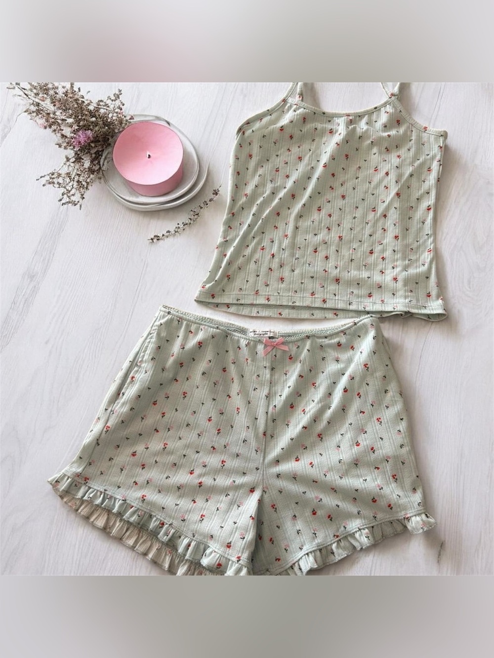 Better Together Dreamy Nights Pajama Sleep Set Cami Ruffle Shorts